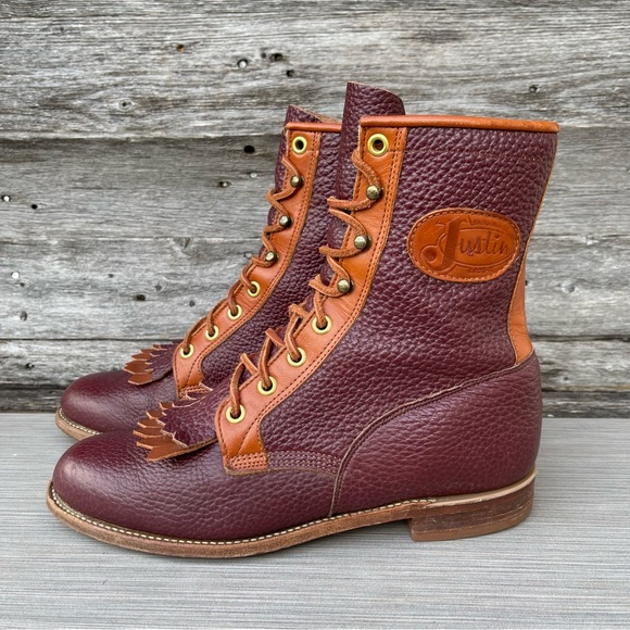 JUSTIN Kiltie Western Boots / Ws-Sz 6.5 - Picture 7 of 9